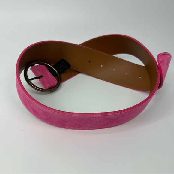 Sezane | Alicia Pink Suede Belt with Bronze Buckle - Picture 6 of 6